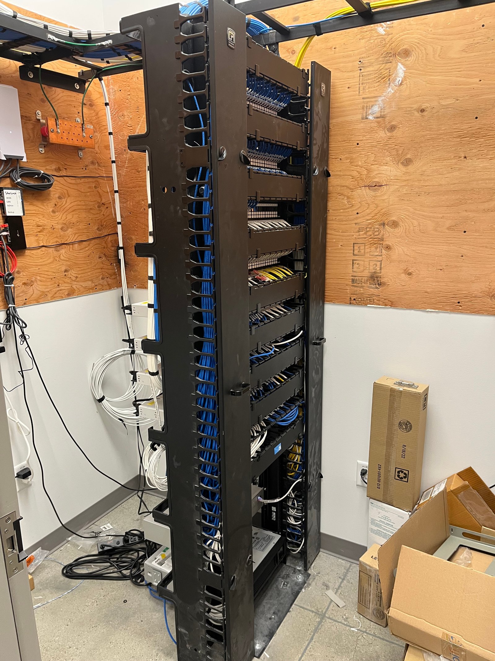 Structured cabling rack installation